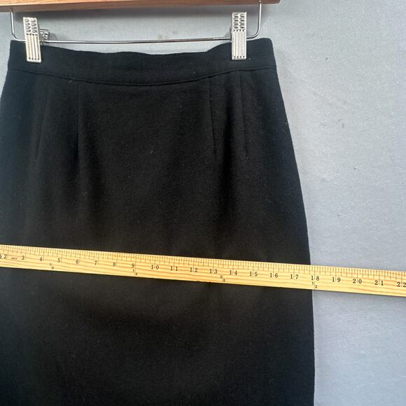 VTG Sag Harbor Wool Skirt Small Black Business Career Old Money Academia Preppy - Picture 15 of 15